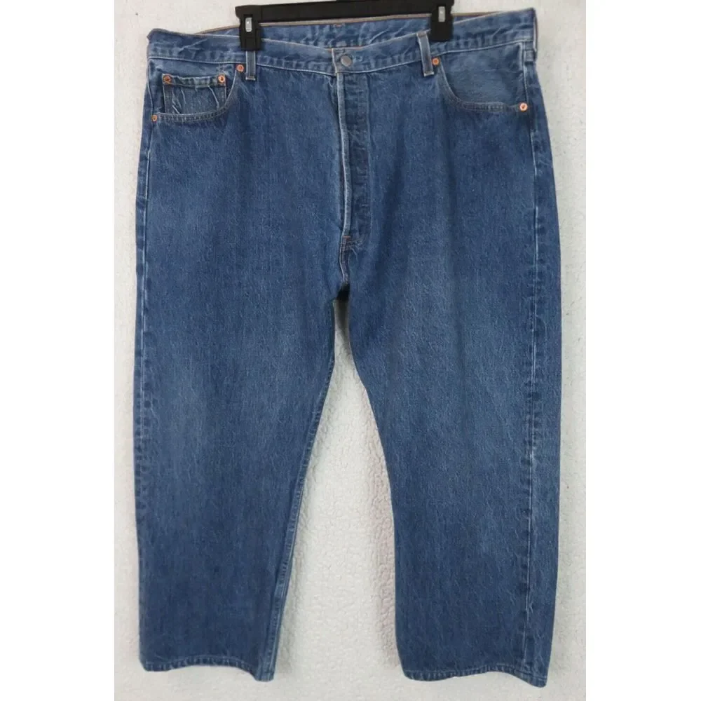Vintage LEVIS Jeans 501 Denim 90s Size‎ 42x26 USA Made Button Fly Blue